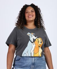 Blusa-Feminina-Plus-Size-A-Dama-e-o-Vagabundo-Manga-Curta-Decote-Redondo-Chumbo-9953282-Chumbo_1