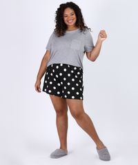 Pijama-Feminino-Plus-Size-com-Bolso-e-Estampa-de-Poa-Manga-Curta-Cinza-Mescla-9953327-Cinza_Mescla_3