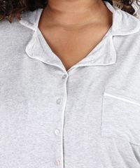 Pijama-Feminino-Plus-Size-Camisa-com-Vivo-Contrastante-e-Bolso-Manga-Longa-Cinza-Mescla-Claro-9955076-Cinza_Mescla_Claro_4