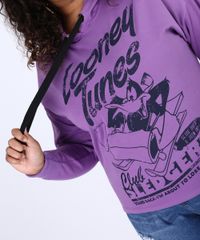 Blusao-de-Moletom-Feminino-Plus-Size-Patolino-Looney-Tunes-com-Capuz-Roxo-9953286-Roxo_4
