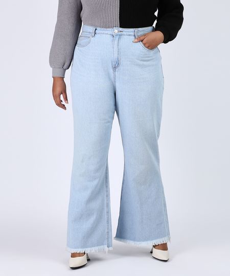 Calca-Jeans-Feminina-Plus-Size-Pantalona-Cintura-Super-Alta-com-Barra-Desfiada-Azul-Claro-9956109-Azul_Claro_1 Calca-Jeans-Feminina-Plus-Size-Pantalona-Cintura-Super-Alta-com-Barra-Desfiada-Azul-Claro-9956109-Azul_Claro_1