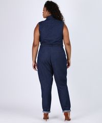Macacao-Jeans-Feminino-Plus-Size-com-Bolsos-e-Cinto-Sem-Manga-Azul-Escuro-9956111-Azul_Escuro_2