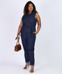 Macacao-Jeans-Feminino-Plus-Size-com-Bolsos-e-Cinto-Sem-Manga-Azul-Escuro-9956111-Azul_Escuro_3