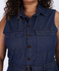Macacao-Jeans-Feminino-Plus-Size-com-Bolsos-e-Cinto-Sem-Manga-Azul-Escuro-9956111-Azul_Escuro_4
