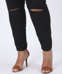 Calca-de-Sarja-Feminina-Plus-Size-Super-Skinny-Cintura-Alta-com-Rasgo-no-Joelho-Preta-9956783-Preto_4
