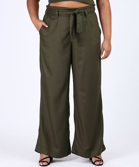 Calca-Feminina-Plus-Size-Pantalona-Cintura-Alta-com-Faixa-para-Amarrar-Verde-Militar-9956379-Verde_Militar_1 Calca-Feminina-Plus-Size-Pantalona-Cintura-Alta-com-Faixa-para-Amarrar-Verde-Militar-9956379-Verde_Militar_1