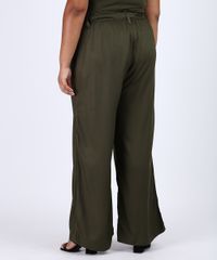 Calca-Feminina-Plus-Size-Pantalona-Cintura-Alta-com-Faixa-para-Amarrar-Verde-Militar-9956379-Verde_Militar_2