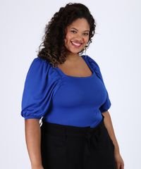 Blusa-Feminina-Plus-Size-Manga-Bufante-Decote-Reto-Azul-Royal-9957251-Azul_Royal_1