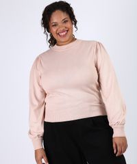 Sueter-de-Trico-Feminino-Plus-Size-Manga-Bufante-Bege-Claro-9956403-Bege_Claro_1