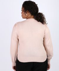 Sueter-de-Trico-Feminino-Plus-Size-Manga-Bufante-Bege-Claro-9956403-Bege_Claro_2