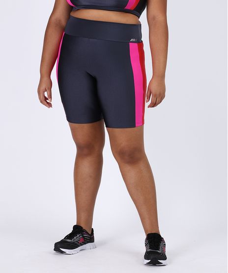 Bermuda-Feminina-Plus-Size-Esportiva-Ace-Cintura-Alta-Color-Block-Neon-Chumbo-9956966-Chumbo_1