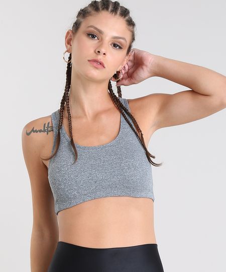 Top Feminino Esportivo Ace Básico Decote Nadador Sem Bojo Cinza Mescla - G Menor preço em Top Feminino Esportivo Ace Básico Decote Nadador Sem Bojo Cinza Mescla - G