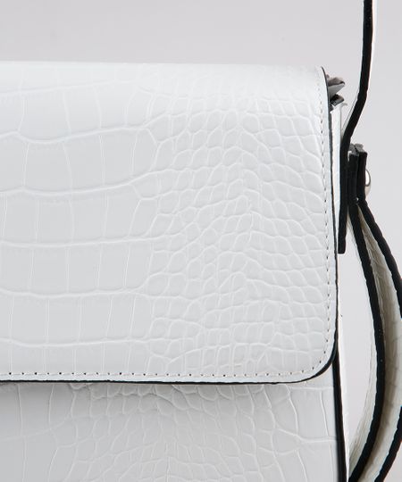 Bolsa-Feminina-Baguete-Media-Texturizada-Croco-Branca-9628954-Branco_1