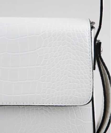 Bolsa-Feminina-Baguete-Media-Texturizada-Croco-Branca-9628954-Branco_1