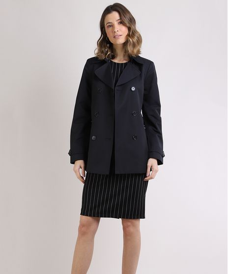 Casaco-Trench-Coat-Feminino-Transpassado-com-Faixa-para-Amarrar-Preto-9818779-Preto_1