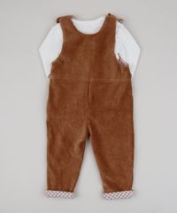 Conjunto-Infantil-De-Jardineira-de-Veludo---Body-Manga-Longa--Marrom-9842856-Marrom_2