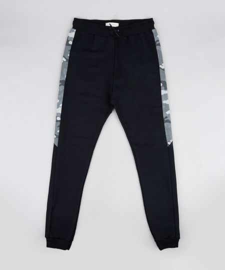 Calca-de-Moletom-Juvenil-Jogger-com-Recorte-Lateral-Camuflado-Preta-9942949-Preto_1 Calca-de-Moletom-Juvenil-Jogger-com-Recorte-Lateral-Camuflado-Preta-9942949-Preto_1