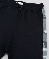Calca-de-Moletom-Juvenil-Jogger-com-Recorte-Lateral-Camuflado-Preta-9942949-Preto_3