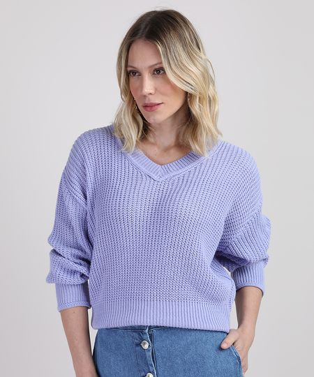 Sueter-de-Trico-Feminino-Amplo-Decote-V-Lilas-9944245-Lilas_1 Sueter-de-Trico-Feminino-Amplo-Decote-V-Lilas-9944245-Lilas_1