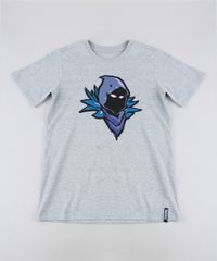 Camiseta-Juvenil-Corvo-Fortnite-Manga-Curta-Cinza-Mescla-9945955-Cinza_Mescla_1