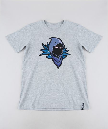 Camiseta-Juvenil-Corvo-Fortnite-Manga-Curta-Cinza-Mescla-9945955-Cinza_Mescla_1