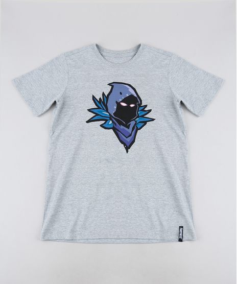 Camiseta-Juvenil-Corvo-Fortnite-Manga-Curta-Cinza-Mescla-9945955-Cinza_Mescla_1