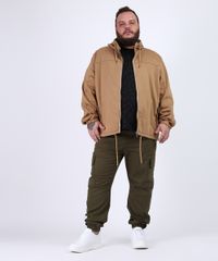 Jaqueta-Masculina-Plus-Size-com-Capuz-e-Bolsos-Caramelo-9951374-Caramelo_3