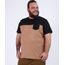 Camiseta-Masculina-Plus-Size-com-Recorte-e-Bolso-Manga-Curta-Gola-Careca-Caramelo-9952566-Caramelo_1