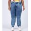 Calca-Jeans-Feminina-Plus-Size-Mom-Cintura-Alta-Marmorizada-Azul-Medio-9952778-Azul_Medio_1