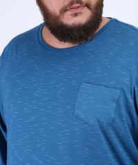 Camiseta-Masculina-Plus-Size-Basica-com-Bolso-Manga-Longa-Gola-Careca-Azul-9954909-Azul_4