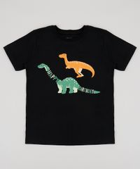 Camiseta-Infantil-Dinossauros-Manga-Curta-Gola-Careca-Preta-9955055-Preto_1