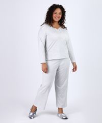 Pijama-Feminino-Plus-Size-com-Renda-Manga-Longa-Cinza-Mescla-Claro-9953336-Cinza_Mescla_Claro_1