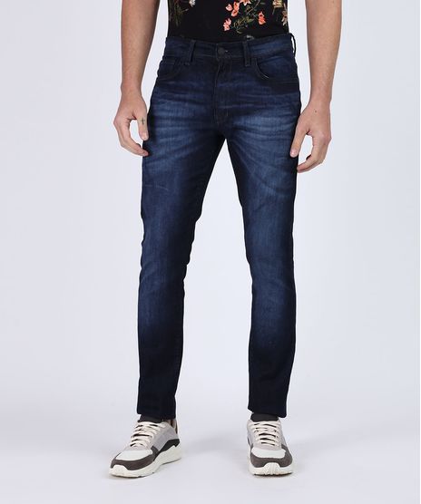 Calca-Jeans-Masculina-Slim-com-Bolsos-Azul-Escuro-9945764-Azul_Escuro_1