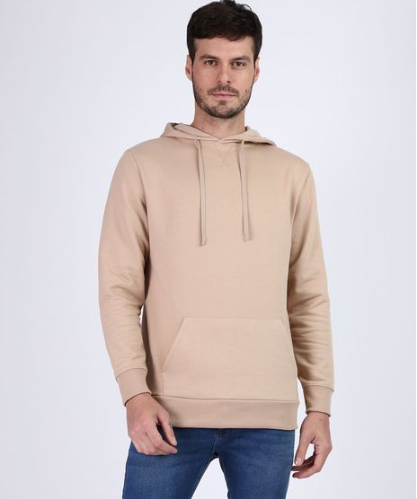 Blusao-de-Moletom-Masculino-Manga-Longa-com-Capuz-e-Cordao-Para-Amarrar-Kaki-9952816-Kaki_1