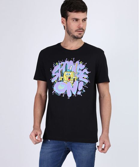 Camiseta-Masculina-Bob-Esponja-Manga-Curta-Gola-Careca-Preta-9955434-Preto_1