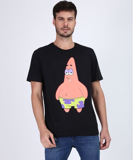 Camiseta-Masculina-Bob-Esponja-Manga-Curta-Gola-Careca-Preta-9955435-Preto_1