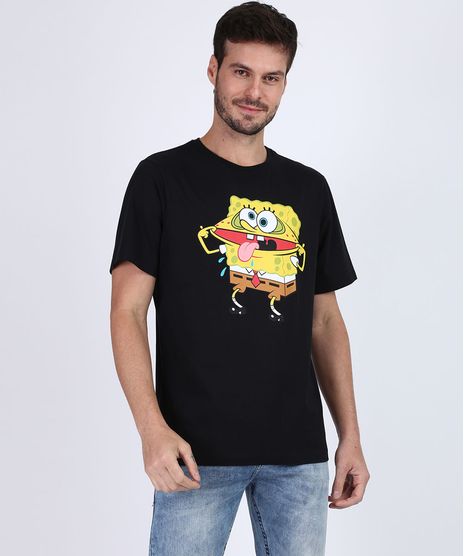 Camiseta-Masculina-Bob-Esponja-Manga-Curta-Gola-Careca-Preta-9955436-Preto_1