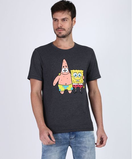 Camiseta-Masculina-Bob-Esponja-Manga-Curta-Gola-Careca-Chumbo-9955440-Chumbo_1