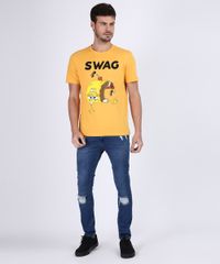 Camiseta-Masculina-Bob-Esponja-Manga-Curta-Gola-Careca-Amarela-9955441-Amarelo_3