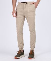 Calca-de-Sarja-Masculina-Jogger-com-Bolsos-e-Cordao-Para-Amarrar-Kaki-9942088-Kaki_1