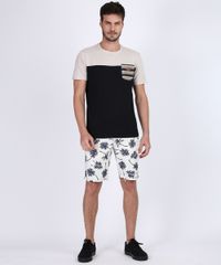 Camiseta-Masculina-com-Bolso-Listrado-Manga-Curta-Gola-Careca-Preta-9946634-Preto_3