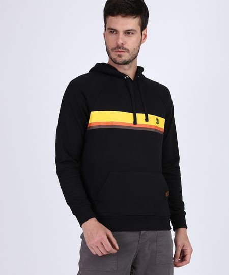 Blusao-de-Moletom-Masculino--Listras--Manga-Longa-Com-Capuz-e-Cordao-Para-Amarrar-Preto-9953208-Preto_1