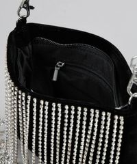 Bolsa-de-Veludo-Feminina-Transversal-Pequena-com-Franjas-de-Strass-e-Alca-de-Corrente-Removivel-Preta-9845706-Preto_6