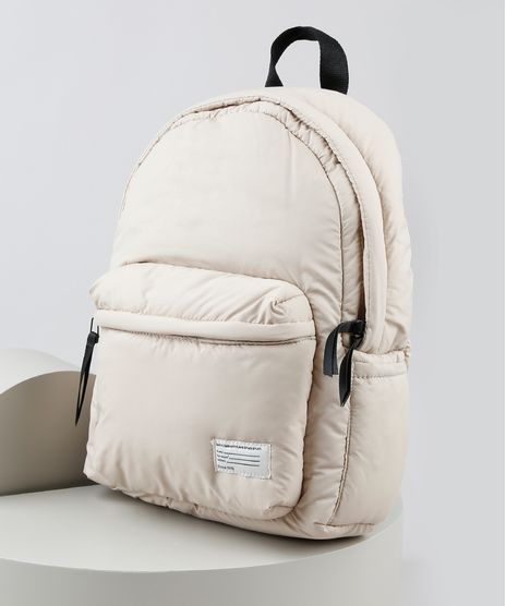 Mochila-de-Nylon-Feminina-Manu-Gavassi-Puffer-Grande-com-Bolsos-Kaki-9845710-Kaki_1