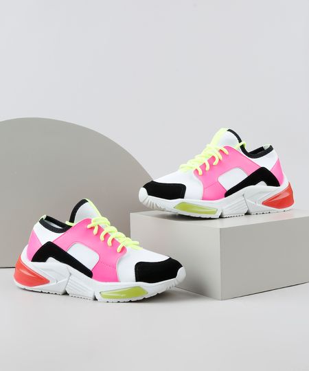 Tenis-Feminino-de-Neoprene-Oneself-Sneaker-Chunky-Color-Block-Neon-Branco-9906436-Branco_1 Tenis-Feminino-de-Neoprene-Oneself-Sneaker-Chunky-Color-Block-Neon-Branco-9906436-Branco_1
