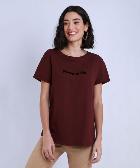 Blusa-Feminina--Power-In-Life--Manga-Curta-Vinho-9615400-Vinho_1 Blusa-Feminina--Power-In-Life--Manga-Curta-Vinho-9615400-Vinho_1