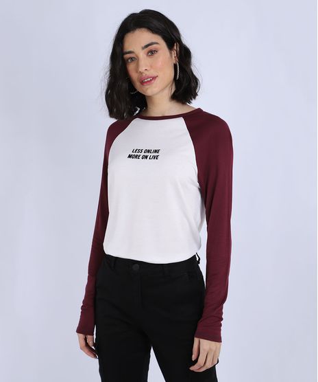 Blusa-Feminina-Raglan--Less-Online-More-on-Live--Manga-Longa-Decote-Redondo-Vinho-9897588-Vinho_1
