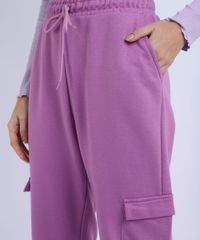 Calca-de-Moletom-Feminina-Cargo-Cintura-Alta-Lilas-9946340-Lilas_4