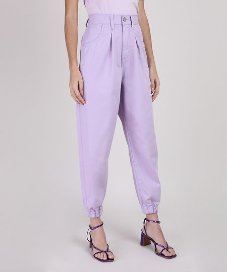 Calca-de-Sarja-Feminina-Baggy-Jogger-Cintura-Super-Alta-Lilas-9950639-Lilas_1 Calca-de-Sarja-Feminina-Baggy-Jogger-Cintura-Super-Alta-Lilas-9950639-Lilas_1