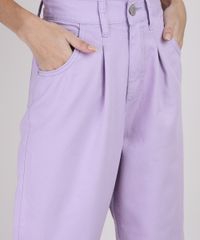 Calca-de-Sarja-Feminina-Baggy-Jogger-Cintura-Super-Alta-Lilas-9950639-Lilas_4